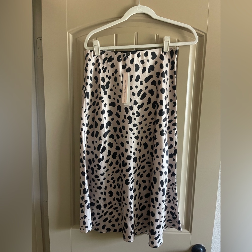 AQUA leopard print slip skirt